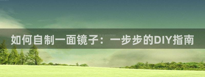 彩神赢的钱是哪里来的啊：如何自制一面镜子：一步步的DIY指南