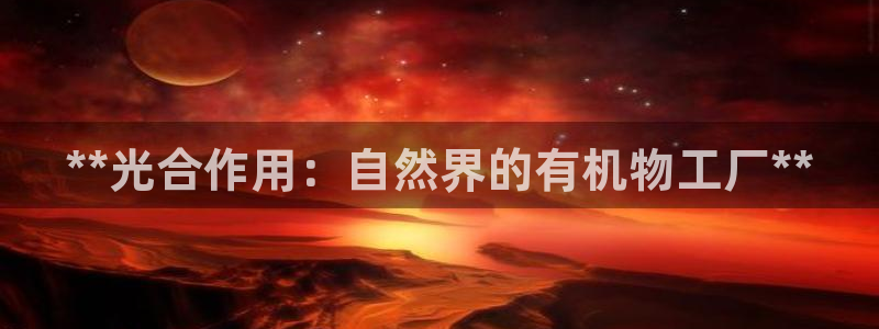彩神v网赌软件下载：**光合作用：自然界的有机物工厂**