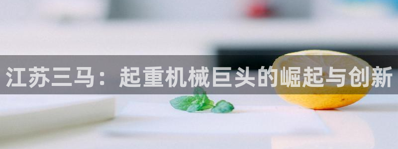 彩神ix官网：江苏三马：起重机械巨头的崛起与创新