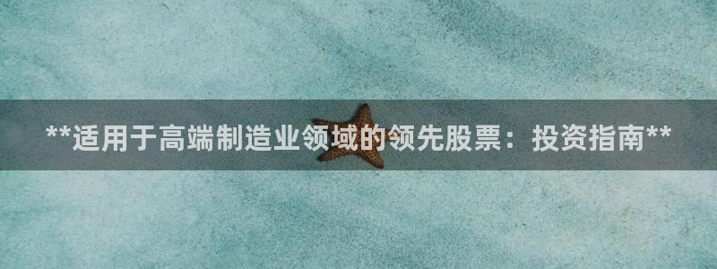 彩神ix平台：**适用于高端制造业领域的领先股票：投资指南**