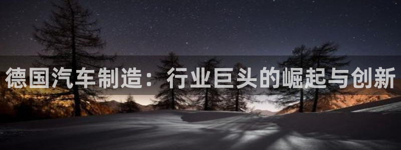 彩神v8是真的挣钱吗安全吗：德国汽车制造：行业巨头的崛起与创新