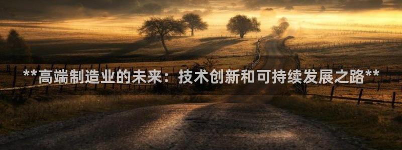 所有彩神购买首页：**高端制造业的未来：技术创新和可持续发展之路**