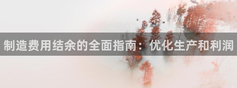 彩神8官网500：制造费用结余的全面指南：优化生产和利润