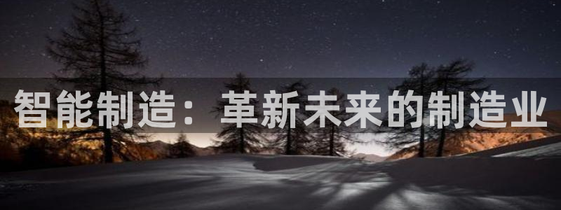 彩神购彩-购彩大厅入口计划群：智能制造：革新未来的制造业