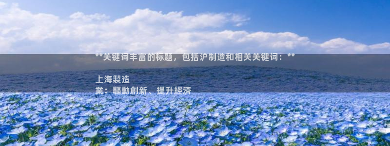 彩神viii下载安卓：**关键词丰富的标题，包括沪制造和相关关键词：**

上海製造
業：驅動創新、提升經濟