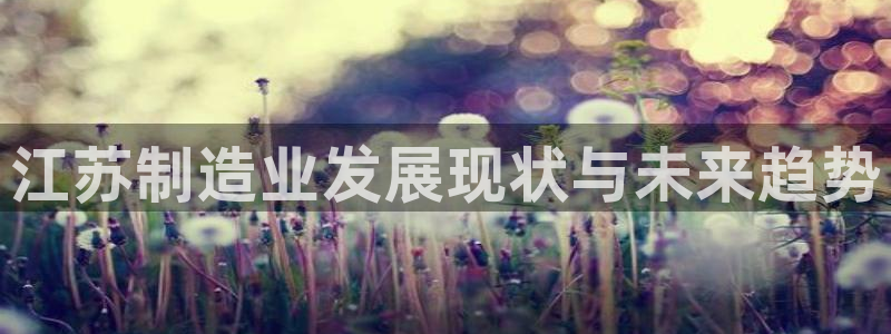 彩神是真的吗：江苏制造业发展现状与未来趋势
