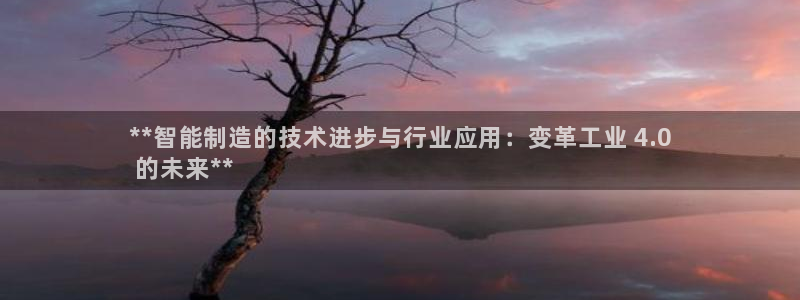 彩神购彩-购彩大厅入口下载：**智能制造的技术进步与行业应用：变革工业 4.0
 的未来**